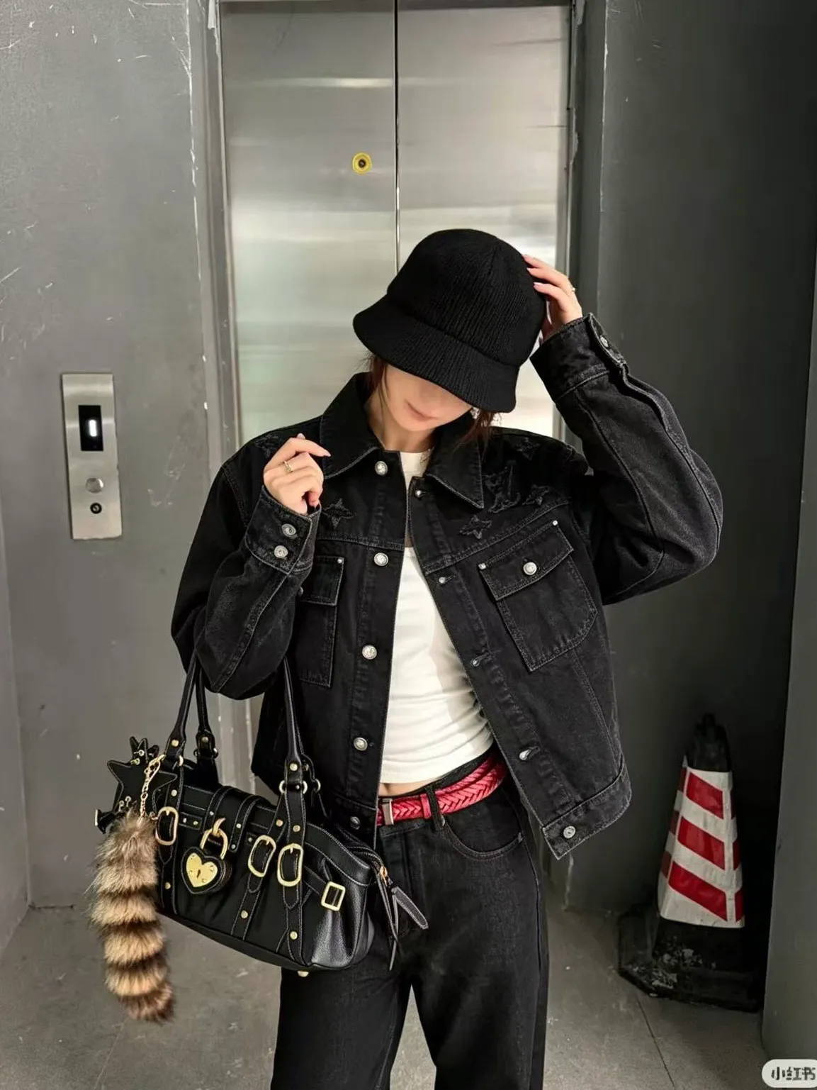 Louis Vuitton 26ss embroidered ripped logo denim jacket